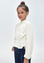 Mayoral Older Girls Ivory Long Sleeve Blouse Top